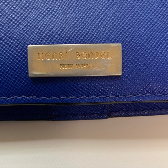 Henri Bendel Leather Wallet Blue snap bifold - Picture 5 of 5
